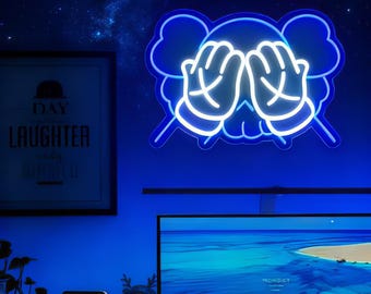 KAWS風の落書き人物デザインネオンサイン Kaws Neon LED Wall Art Sign - Etsy