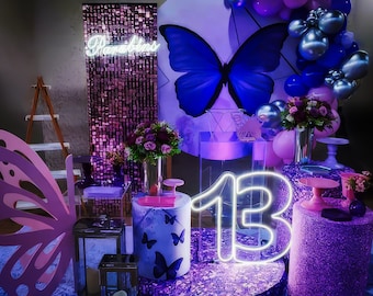 Large Light up Neon Sign Number|0-9 LED Neon Light |Birthday Signs|Number Neon Signs for Birthdays, Partys, Kids|Personalized Gifts