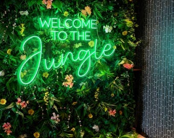 Welcome To The Jungle Neon Sign ,Custom Neon Signs,Coffee Bar Neon Sign,Led Neon  Sign For Bar Sign,Wall Art Neon Sign,Neon Light for Store