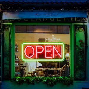 Insegna aperta/Insegna aperta per interni, luce aperta a LED/luce aperta sospesa per insegne commerciali di negozi, insegna al neon a LED di benvenuto APERTA/insegna luminosa aperta