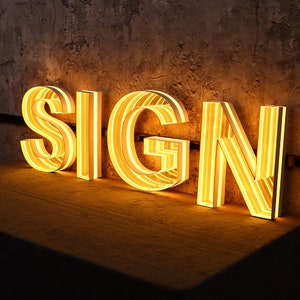 Lettera luminosa/Infinity LED 3D Infinity Mirror Neon per decorazioni musicali/Insegne con logo 3D/Insegne con specchio infinito a LED/Logo personalizzato per interni