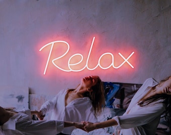 Relax Neon Sign Relax Led Sign Relax Wall Decor Relax Wall Art Neon Party Decor Relax Neon Light Glow Sign Neon Party Sign Party Decorations