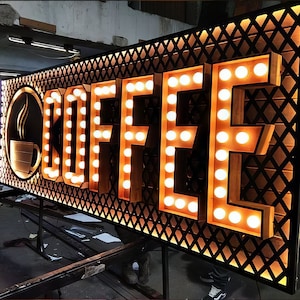 Letras de metal rústicas, letreiros de marquise personalizados, letreiros comerciais, letreiros vintage, letreiros de bar, letreiros de letras iluminadas, letreiros de metal, letreiros de LED personalizados