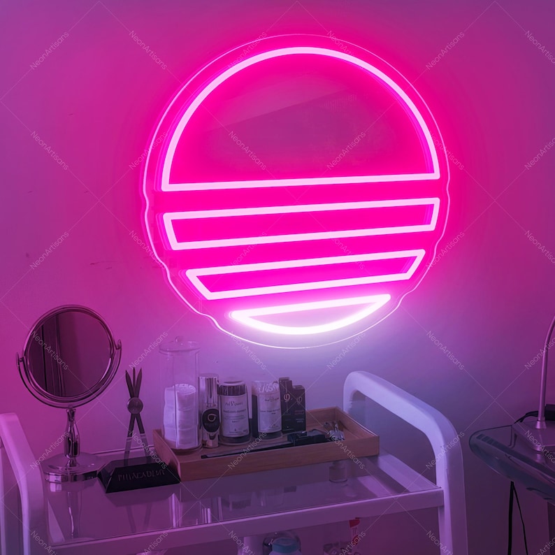 Muti Colored Vaporwave Neon Sign,Personalized Neon Gift,Neon Sign Bedroom,Handmade Home Decoration,Vaporwave Decor,Office Wall Art image 1