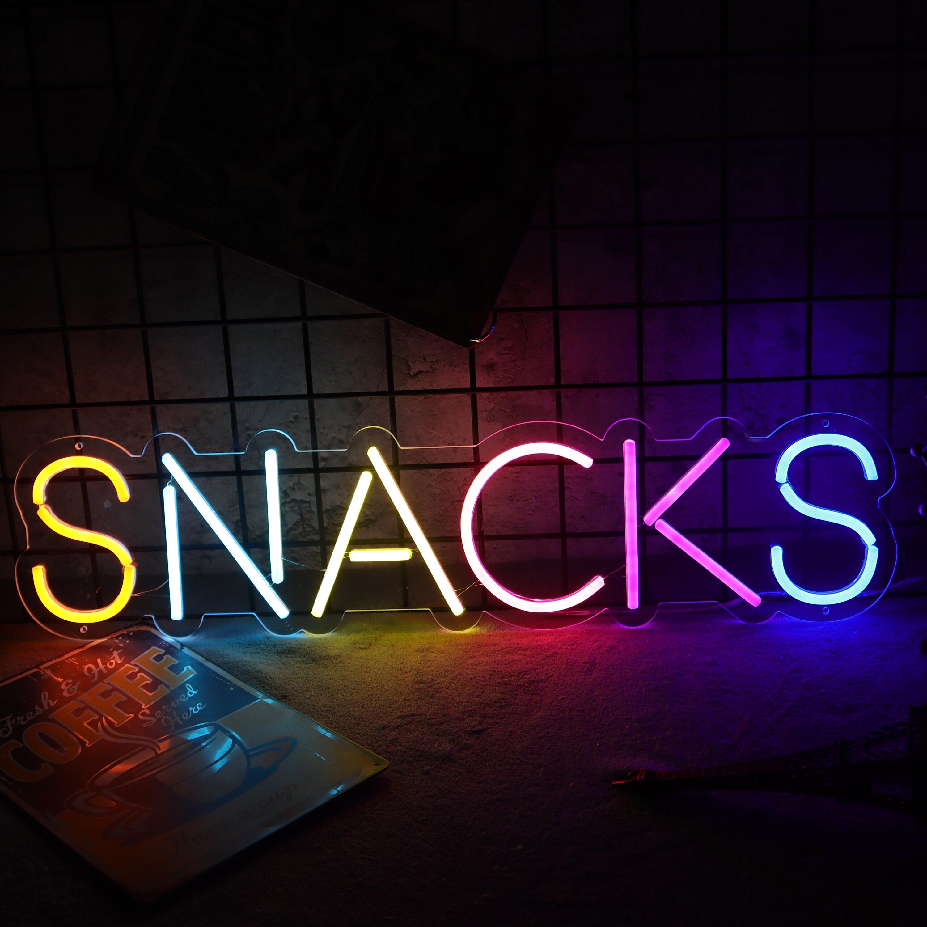 Snacks Sign Led Snack Neon LED Light|snacks Neon Sign for Gourmet Shop Decor|snack Bar ...