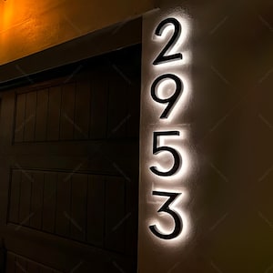 Hausnummer, Hotelzimmerzahlen Zeichen, benutzerdefinierte Hausnummer, LED-Haus Zeichen mit Hintergrundbeleuchtung, Adressschild, Hausnummern LED-Licht