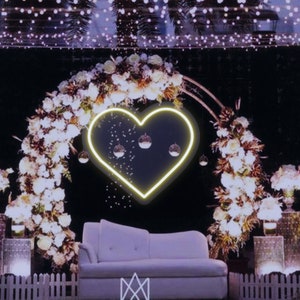 Heart Neon Sign, Love Neon Sign, Wedding Neon Sign, Couple Gift Ideas, Anniversary Gift, Neon Sign Wedding, Wedding Decoration Idea image 2