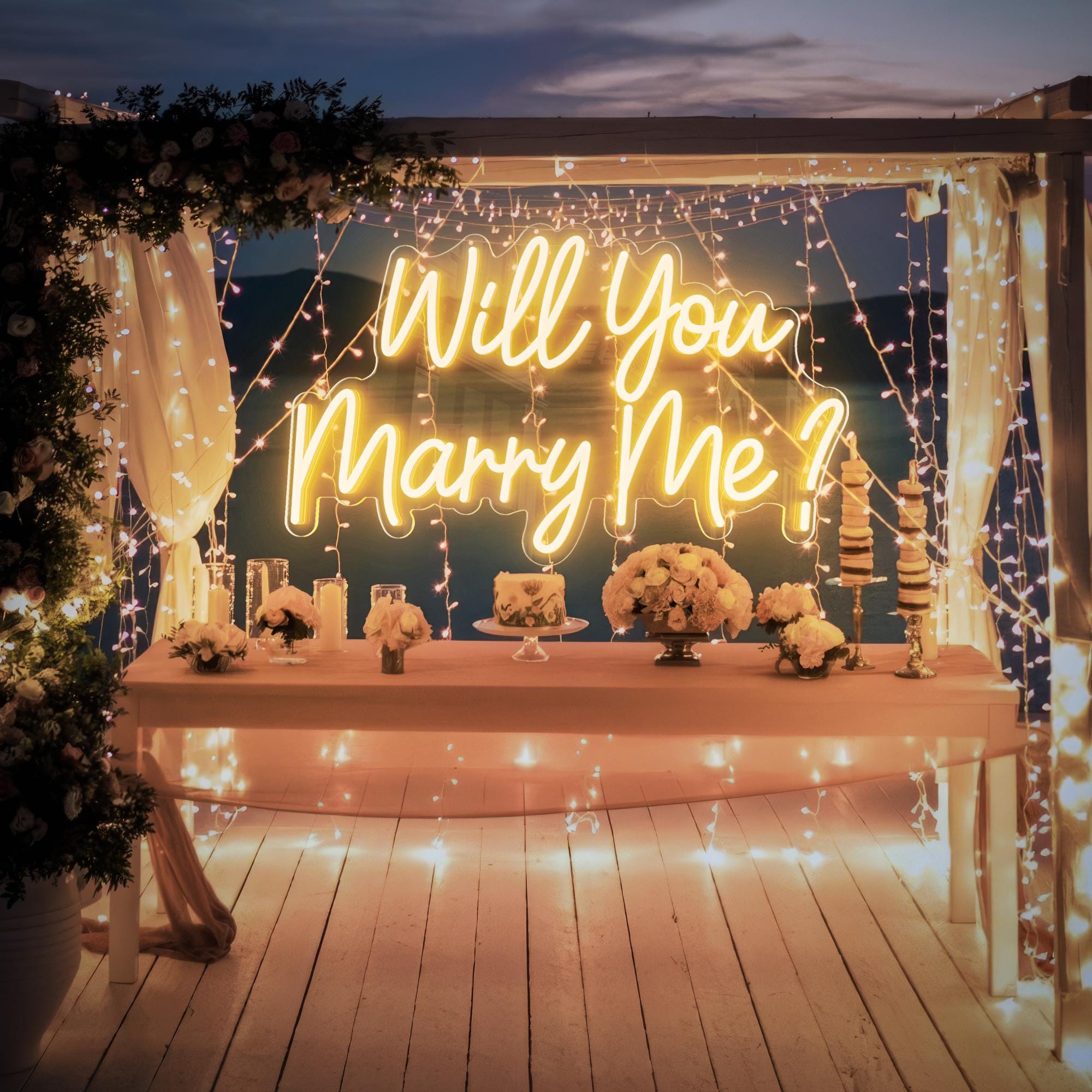 Wedding Neon Sign|Will You Marry Me?Neon Sign|Proposal Decoration|Custom Neon Sign Led Light|Customized Gifts| Personalized Neon Sign