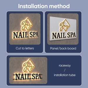 Custom Backlit Sign,Personalized Business Signage,Custom Led Sign,LC Sign,Acrylic Sign,Sign For Salon Spa Nails Store Wall Decor, Metal Sign image 12