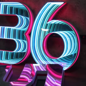 El mejor espejo de neón 3D con luz LED Infinity para decoración musical, espejo de neón 3D con luz LED Infinity Mirror
