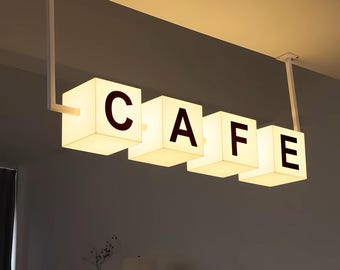 Caja de luz para cafetería, decoración comercial, letrero colgante, letrero para exhibición en interiores, caja de luz publicitaria, letrero de cafetería, letrero para montaje en techo, caja de luz acrílica.