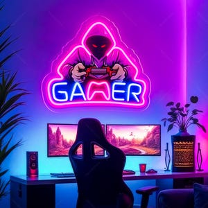 Custom Gamer Neon Sign , UV Gamer  Neon Sign, Game Room Decor, Gaming Wall Art, Gaming Led Light, Gift For Boyfriend, Christmas Gift