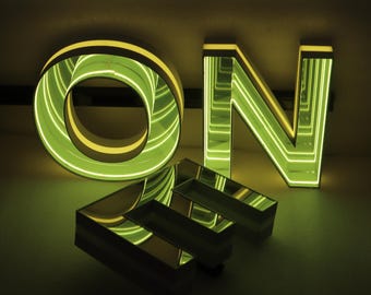 Lettre miroir infini, enseigne alphabétique lumineuse pour entreprise, enseigne logo bar, enseigne logo intérieure, enseigne infini, décoration murale personnalisée Somke Shop