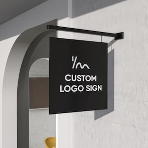 Outdoor Hanging Sign,Metal Blade Sign, Custom Storefront Sign,Business Logo Sign, Wall Mounted Sign,Double Sided Logo Sign,Cafe Sign,