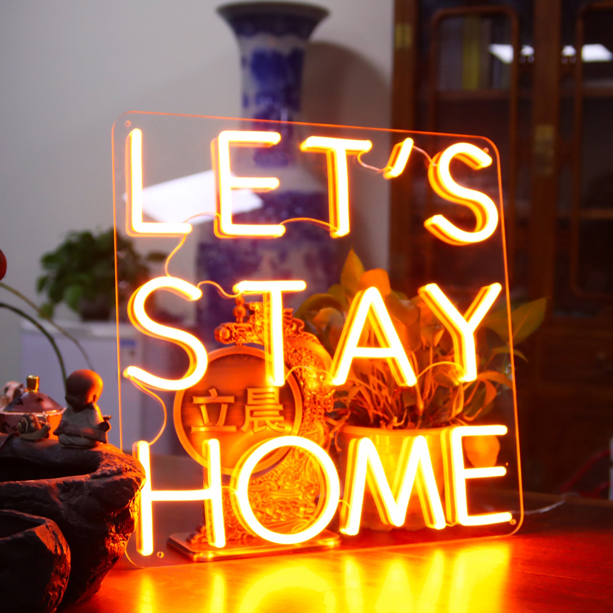 Let's stay home Neon Signs Custom Neon sign for home Etsy