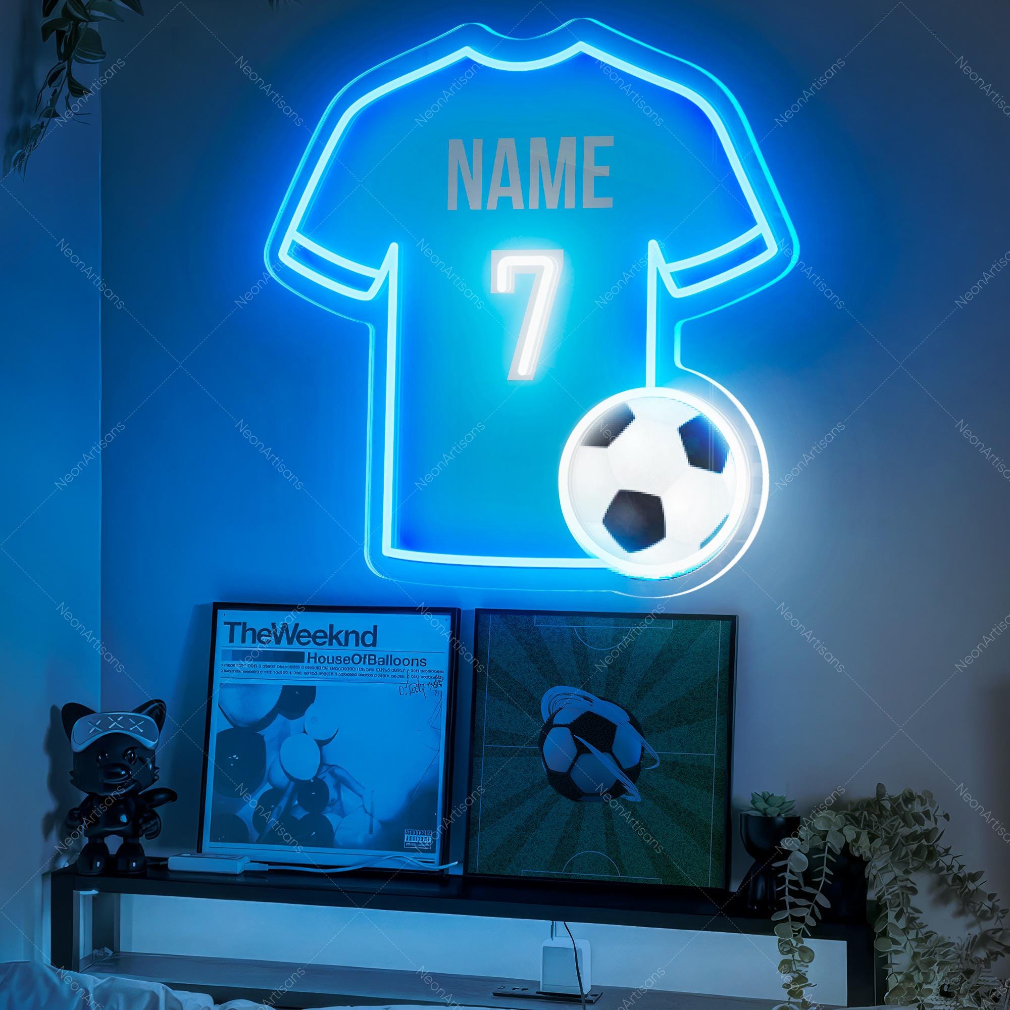 Sports Sign Custom Soccer Neon Sign,football UV Printing Sports Neon Light for Boy ...