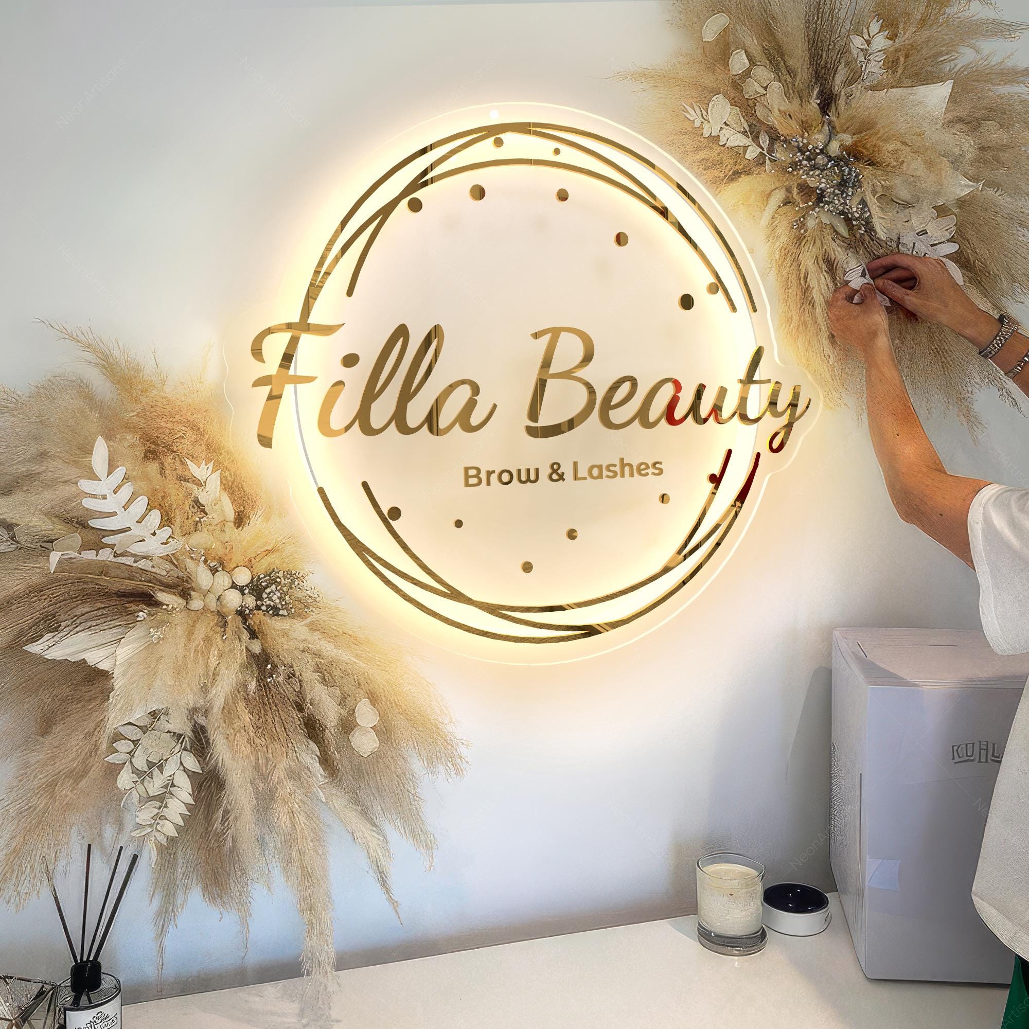 Custom Backlit Sign | Custom Acrylic Sign | Illuminated Logo Sign | Backlit Sign | Round Acrylic Sign | Reception Sign|Studio Sign|Logo Sign