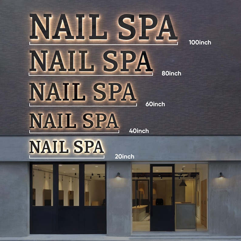 Custom Backlit Sign,Personalized Business Signage,Custom Led Sign,LC Sign,Acrylic Sign,Sign For Salon Spa Nails Store Wall Decor, Metal Sign image 14