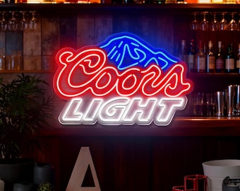 Coors LIGHT Neon Signs for Wall Decor| Neon Lights for Bedroom|Led Business Signs |Boy Bedroom Neon Light|Boy Gifts| Man Cave Bar Restaurant