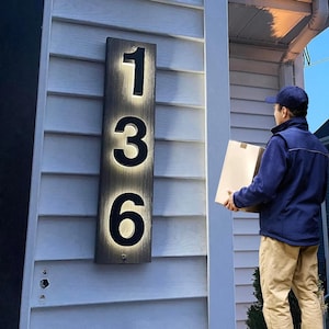 Solar House Number,Personalized House Number, Light up Address Sign,Metal House Number,Custom Address Illuminated Numbers,House Sign