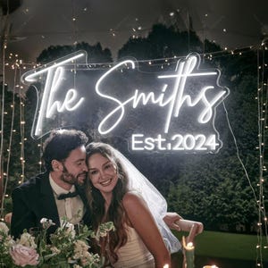 Wedding neon sign,NeonArtisans Custom Neon Sign for Wedding,Family Name Sign,Personalized Neon Wedding Signs,Name Sign for Wall Decor