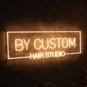 Custom Made Neon Sign, Custom Neon Business Sign, Custom Logo Neon Sign, Custom Company Logo Sign, Neon Sign for Business，Hair Studio Sign