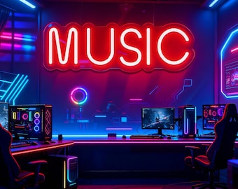 Music neon sign, Music neon light, Music led sign, Music light sign, Music wall decor, Neon sign wall decor, Music Bar Sign Gift for Her