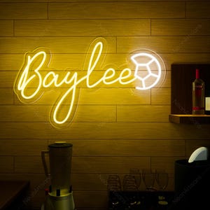 Soccer Name Neon Sign, Nursery Decor, Personalized Neon Sign Personalized Name Neon Sign, Neon Name Sign, Kids Name Sign, Soccer Gift