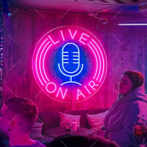 Live On Air Neon Sign, On Air LED Sign, Live Streaming Light Sign,Streaming Youtube Streamer Prodcast DJ Studio Sign,Gaming Night Light,