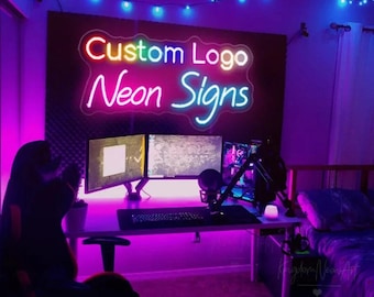 Custom Neon Sign,Personalized Neon Signs, LED Neon Signs,Neon Sign Bedroom,Neon Logo,Business Neon Sign,Perfect Gift for Him,Logo Neon