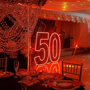 Letrero de fiesta de cumpleaños, número de neón con marco RGB, luz de pie del 0 al 9 para decoración de eventos de fiesta de bodas y cumpleaños, letrero con números personalizados para fiesta