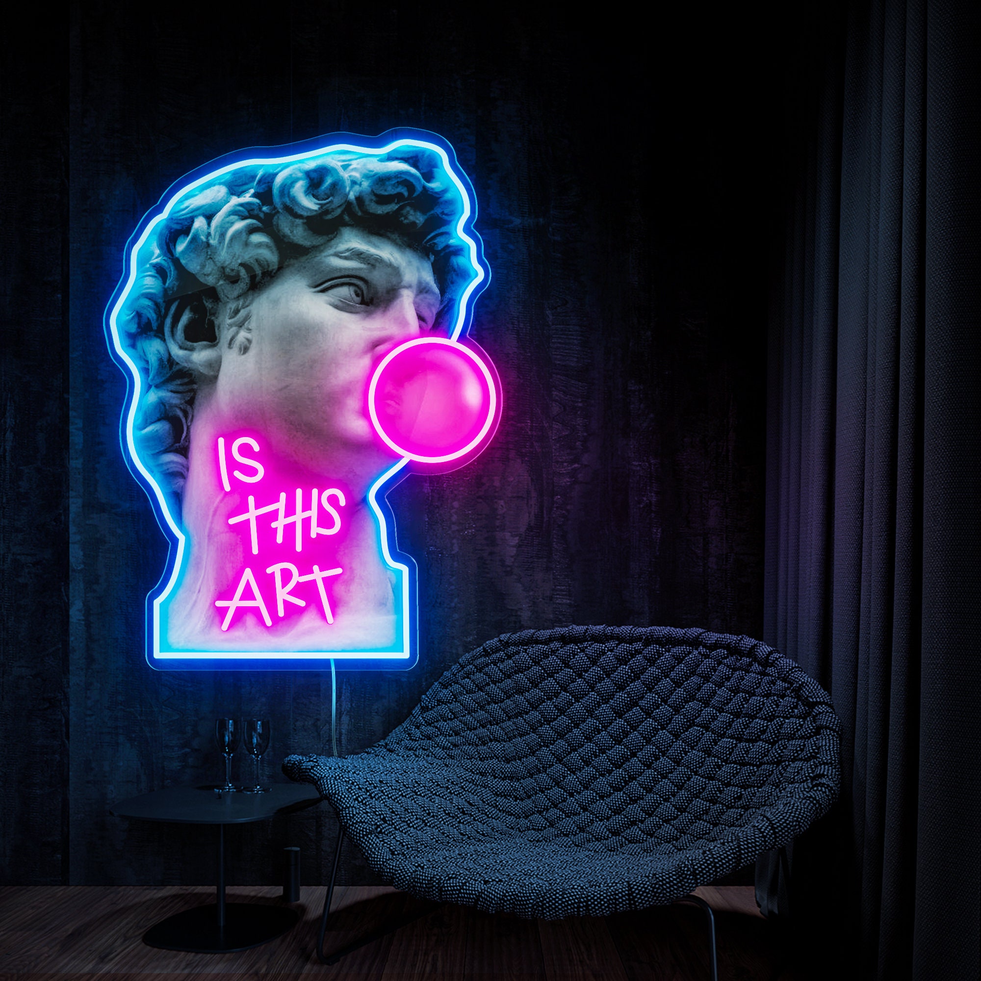 Is This Art Neon Sign, Handmade Neon Sign, UV Print Acrylic Led