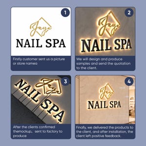 Custom Backlit Sign,Personalized Business Signage,Custom Led Sign,LC Sign,Acrylic Sign,Sign For Salon Spa Nails Store Wall Decor, Metal Sign image 13