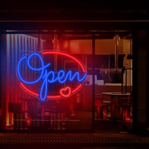 Open Neon Sign for Business, Brightness Adjustable Neon Open Sign, Ultra Bright Led Open Light Sign for Window Sign, Bar Store Front Decor