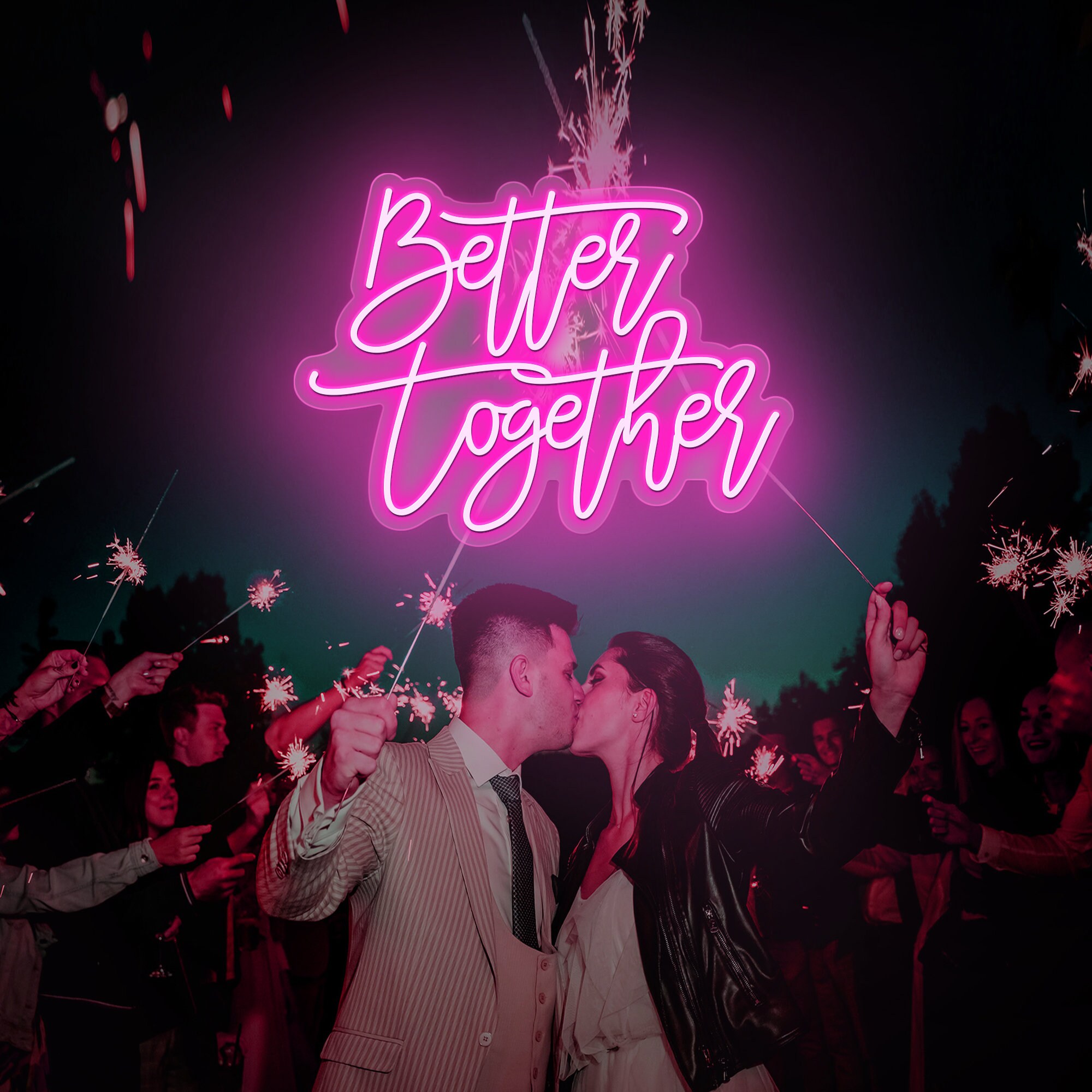 Better Together Neon Sign, Wedding Neon Sign, Party Room Garden