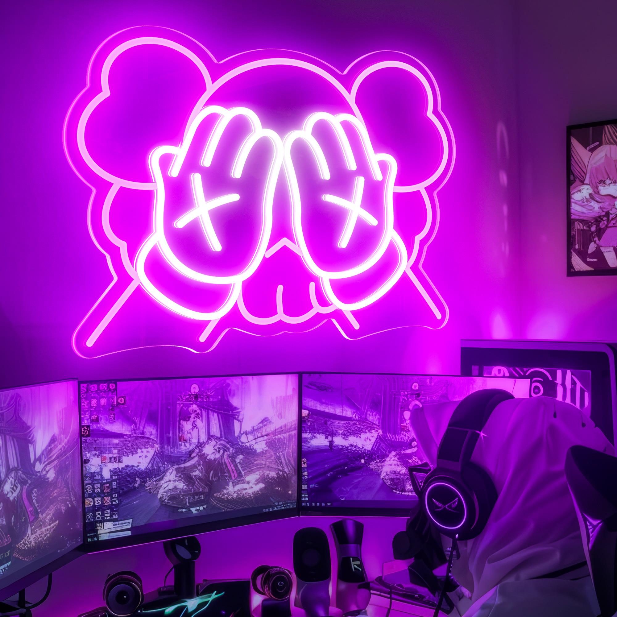 Kaws Led Neon Sign,anime Neon Sign,game Room Neon Sign