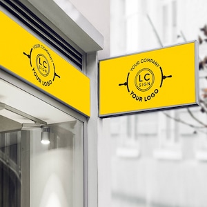 Insegna aziendale personalizzata, scatola luminosa a LED, segnaletica con logo per esterni, segnaletica con scatola luminosa bifacciale, cartello con lama a LED, cartello frontale per negozio con scatola luminosa rotonda