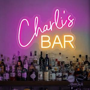 Bar Neon Sign|Custom Name Bar Neon Sign|Neon Sign Gifts| Neon Sign for Dad| Father&#39;s Day Gift | Man Cave|Personalized Home Bar Neon Light