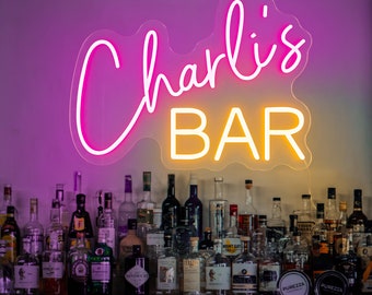 Bar Neon Sign|Custom Name Bar Neon Sign|Neon Sign Gifts| Neon Sign for Dad| Father&#39;s Day Gift | Man Cave|Personalized Home Bar Neon Light