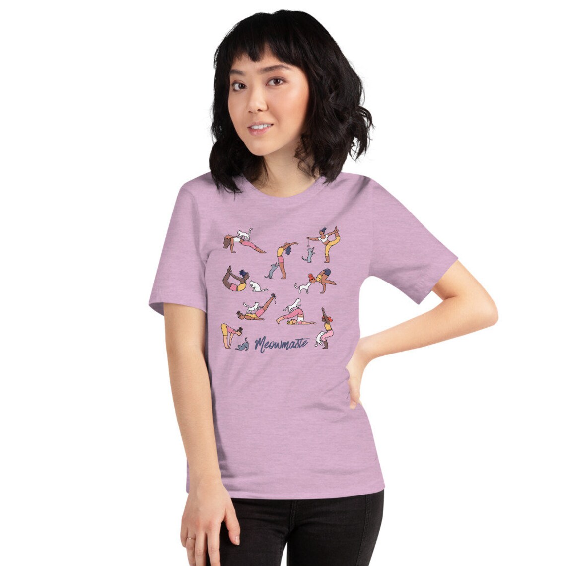 Meowmaste T-shirt / Cat Yoga Shirt / Fun Tshirt / Funny Cat - Etsy