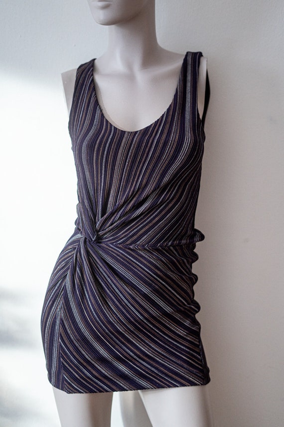 GUESS Minidress with metallic striped pattern. 90… - image 4