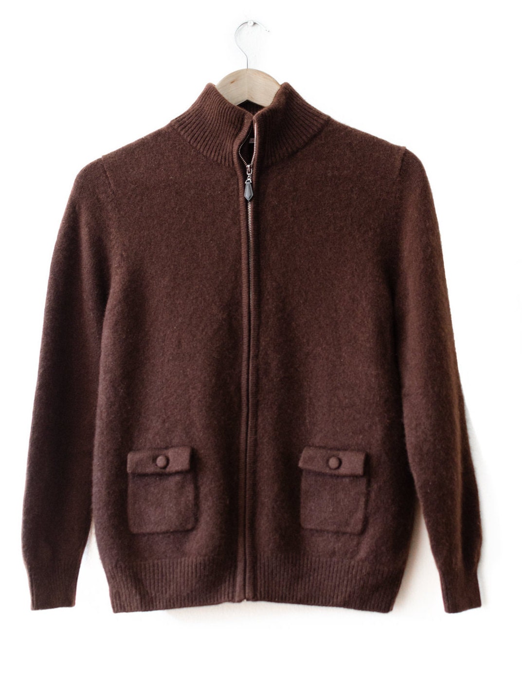 Montagut Brown Cashmere Cardigan Etsy