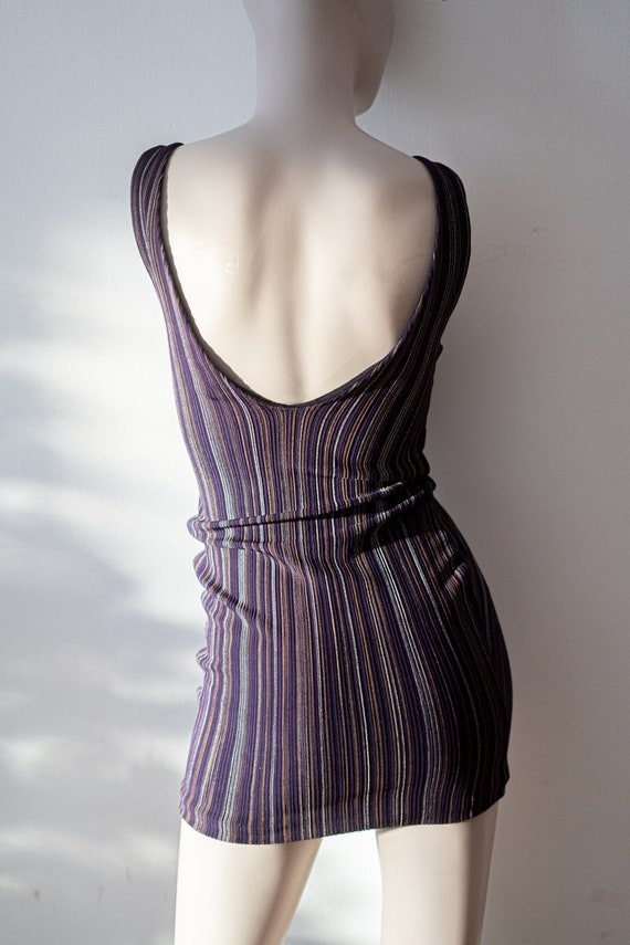 GUESS Minidress with metallic striped pattern. 90… - image 8