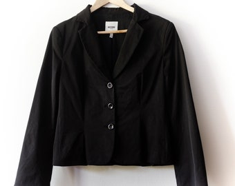 Manteau MOSCHINO Blazer des années 90, élégante veste de costume noire. Taille M/L US 12