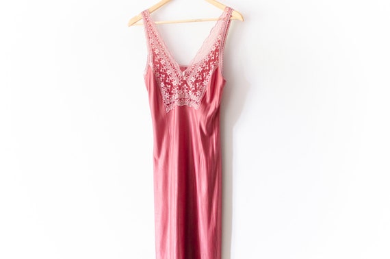 '60s-'70s Lace nighty dress/PINK
