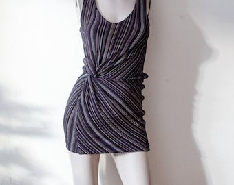 GUESS Minidress with metallic striped pattern. 90's Bodycon Party Dress Size XS