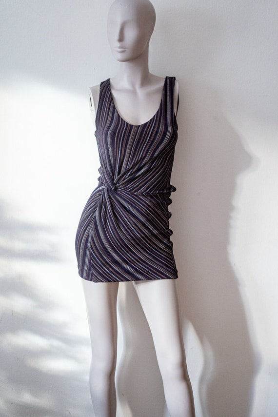 GUESS Minidress with metallic striped pattern. 90… - image 1