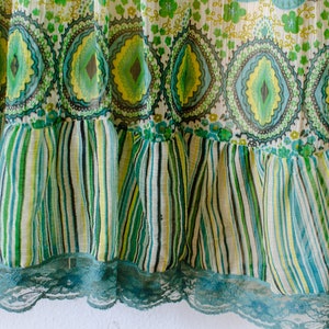 70's Indian Silk Dress Block Print Chiffon Maxi Dress image 5