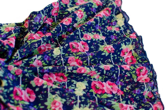 Y2K navy blue mesh top with pink flowers ZARA / S… - image 5