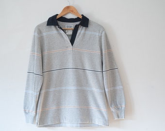 Escada Sport 100% Cotton Sweatshirt striped pullover with contrasted collar. Size M